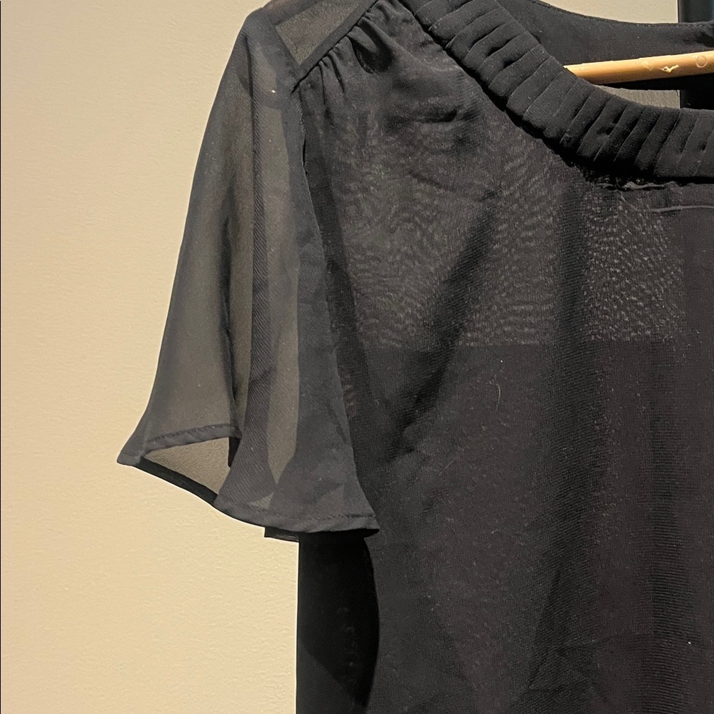 Pleione Elegant Black Sheer Women's Top Size Small - Picture 3 of 3